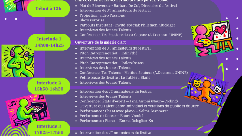 Le programme du Jeunes Talents Festival a été dévoilé